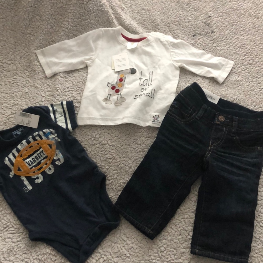 Baby Gap Jeans, onesie and long sleeved shirt